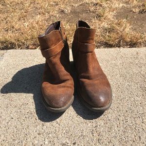 Born brown rustic suede booties- size 7.5